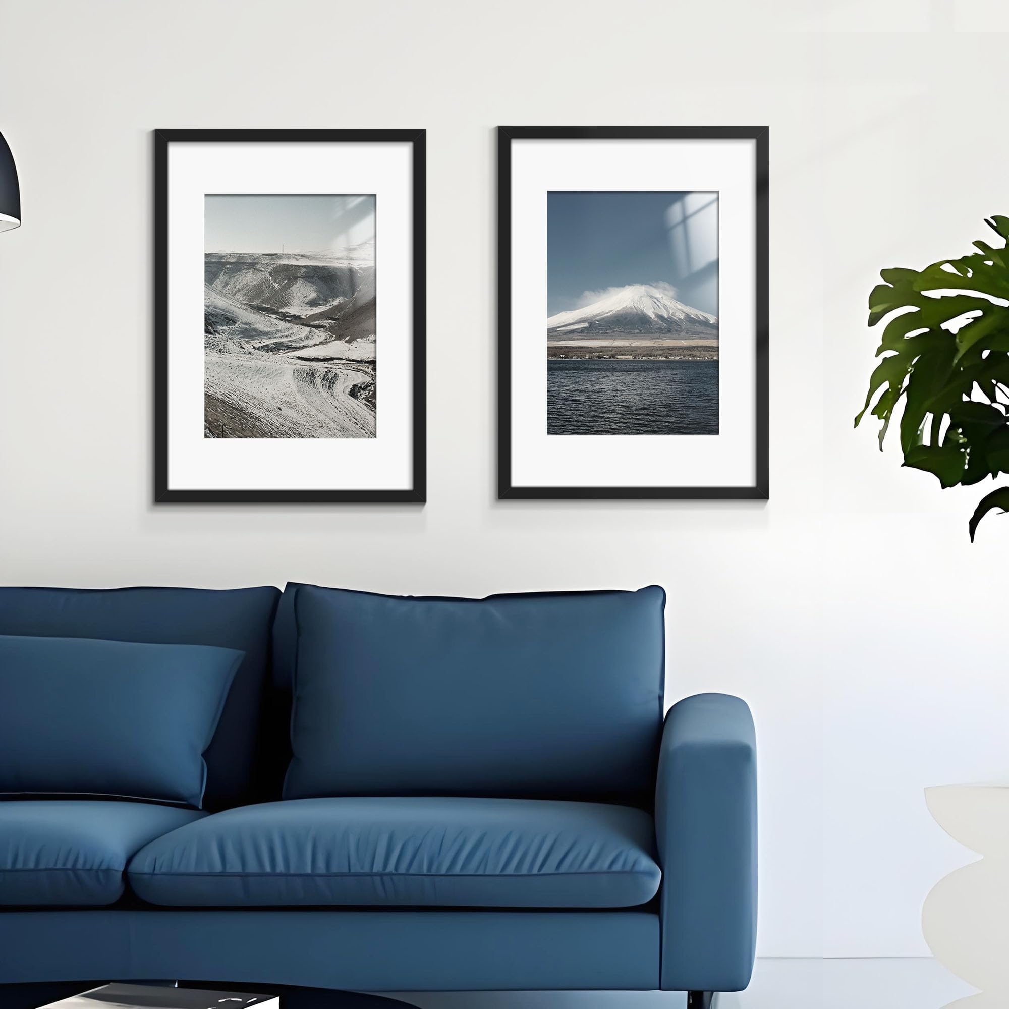 Wiscet A2 Picture Frame Set of 3, Display Pictures 11.7x16.5 with Mat or 16.5x23.4 Poster Frame Without Mat, Wall Gallery Photo